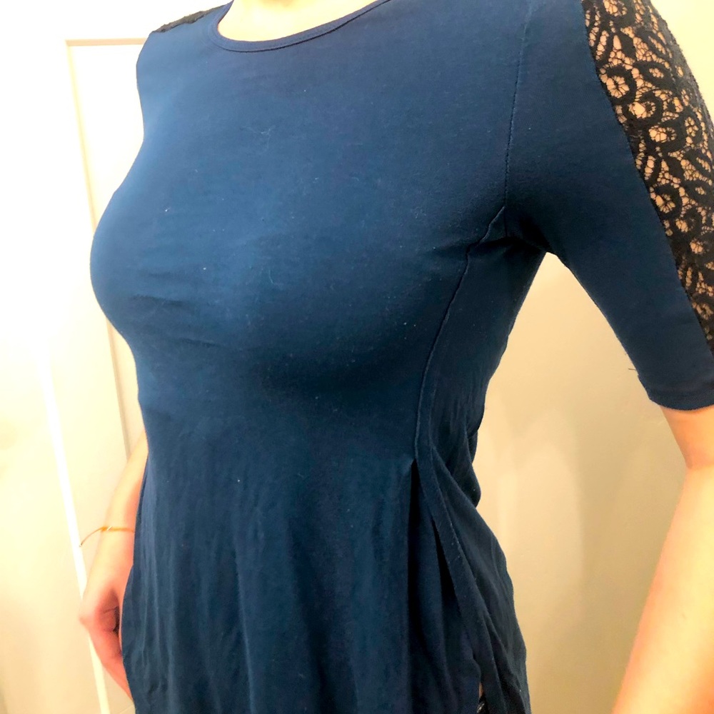 XS Old Navy dark teal Black lace tunic top